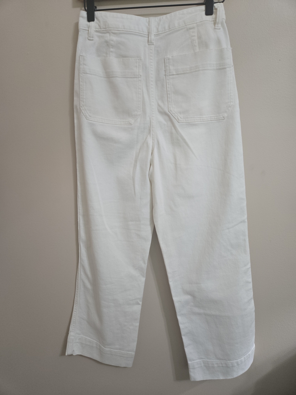 Quince Organic Stretch Cotton Twill Wide Leg Crop Pants Women’s Sz 25 White NWOT - Picture 2 of 10